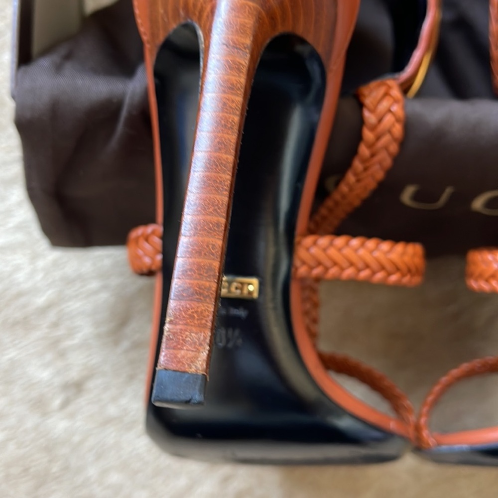 Gucci Malaga Kid Lifford Bitt Orange Size 36.5 - Picture 7 of 16